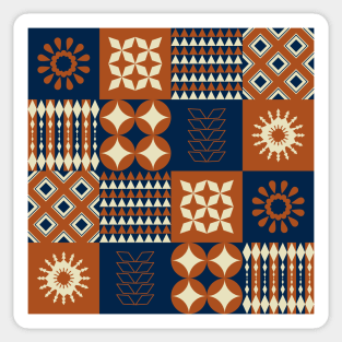 Vintage Scandinavian patchwork pattern Sticker